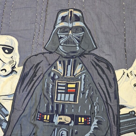 Pottery Barn Star Wars Darth Vader Storm Trooper Twin Quilt Comforter 2012 86x68 - Picture 3 of 13